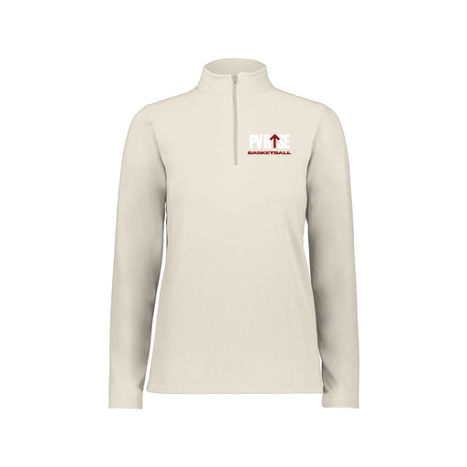 [6864.53T.XS-LOGO1] Ladies MicroFleece 1/4 Zip Pullover (Female Adult XS, White, Logo 1)
