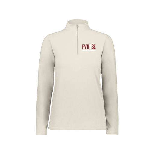 [6864.53T.XS-LOGO3] Ladies MicroFleece 1/4 Zip Pullover (Female Adult XS, White, Logo 3)