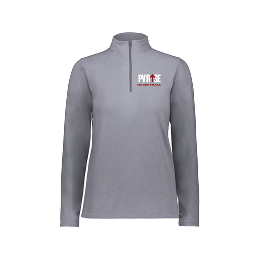 [6864.059.XS-LOGO1] Ladies MicroFleece 1/4 Zip Pullover (Female Adult XS, Gray, Logo 1)