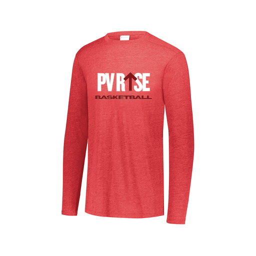 [FTLCUBRD-AXS-LOGO1] Decker Men's Tri-Blend T-Shirt - Long Sleeve (Adult XS, Red, Logo 1)