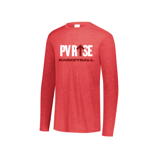 [FTLCUBRD-YS-LOGO1] Decker Youth Tri-Blend T-Shirt - Long Sleeve (Youth S, Red, Logo 1)